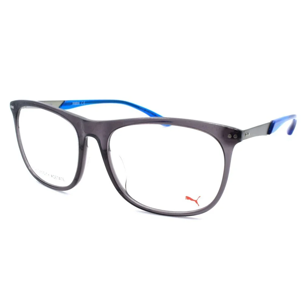 PUMA PU0095OA 004 Unisex Eyeglasses Frames 55-17-145 Gray / Ruthenium